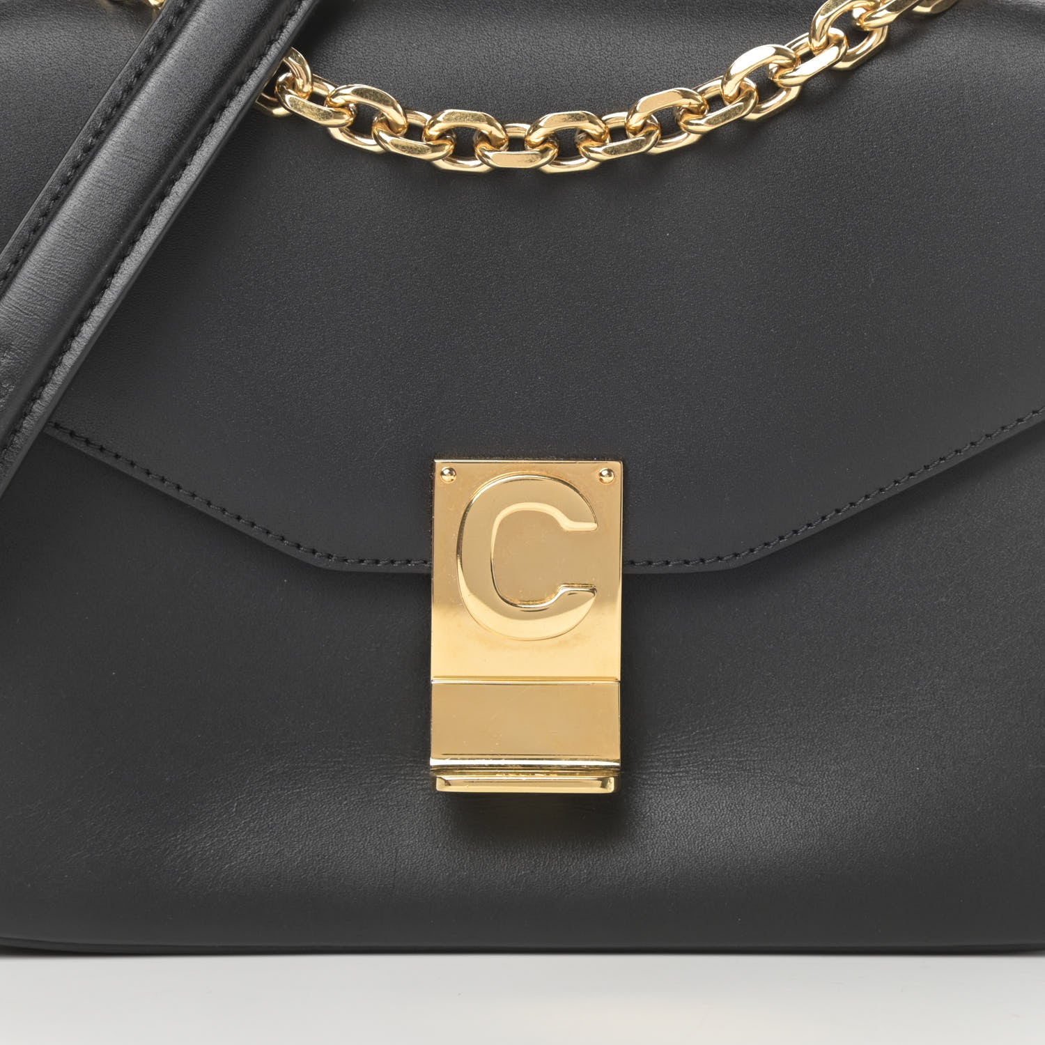 Celine Shiny Calfskin Medium C Bag Black 8 of 10