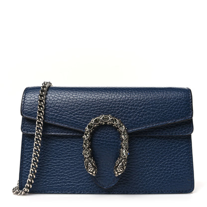 Gucci Dollar Calfskin Crystal Super Mini Dionysus Shoulder Bag Blue Agata Black Diamond 1 of 9