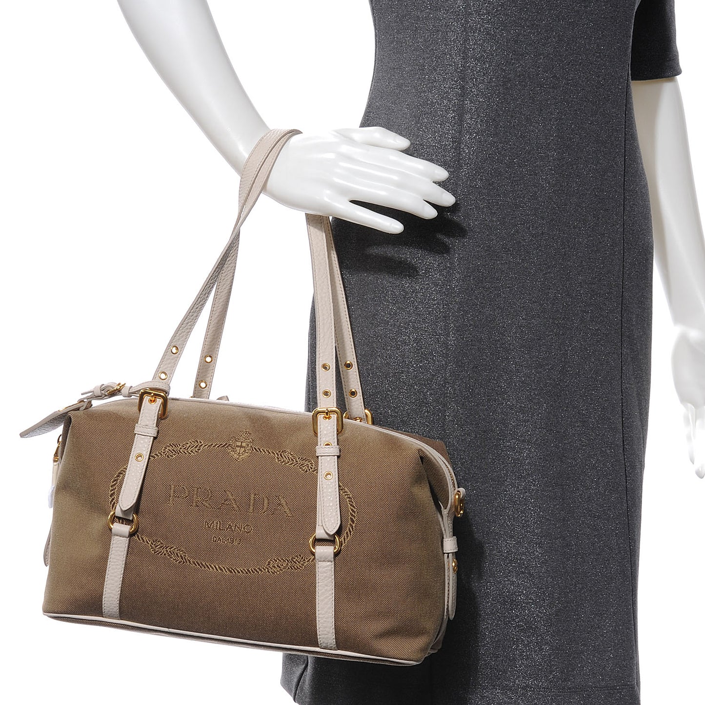 Jacquard Logo Bauletto Corda Talco