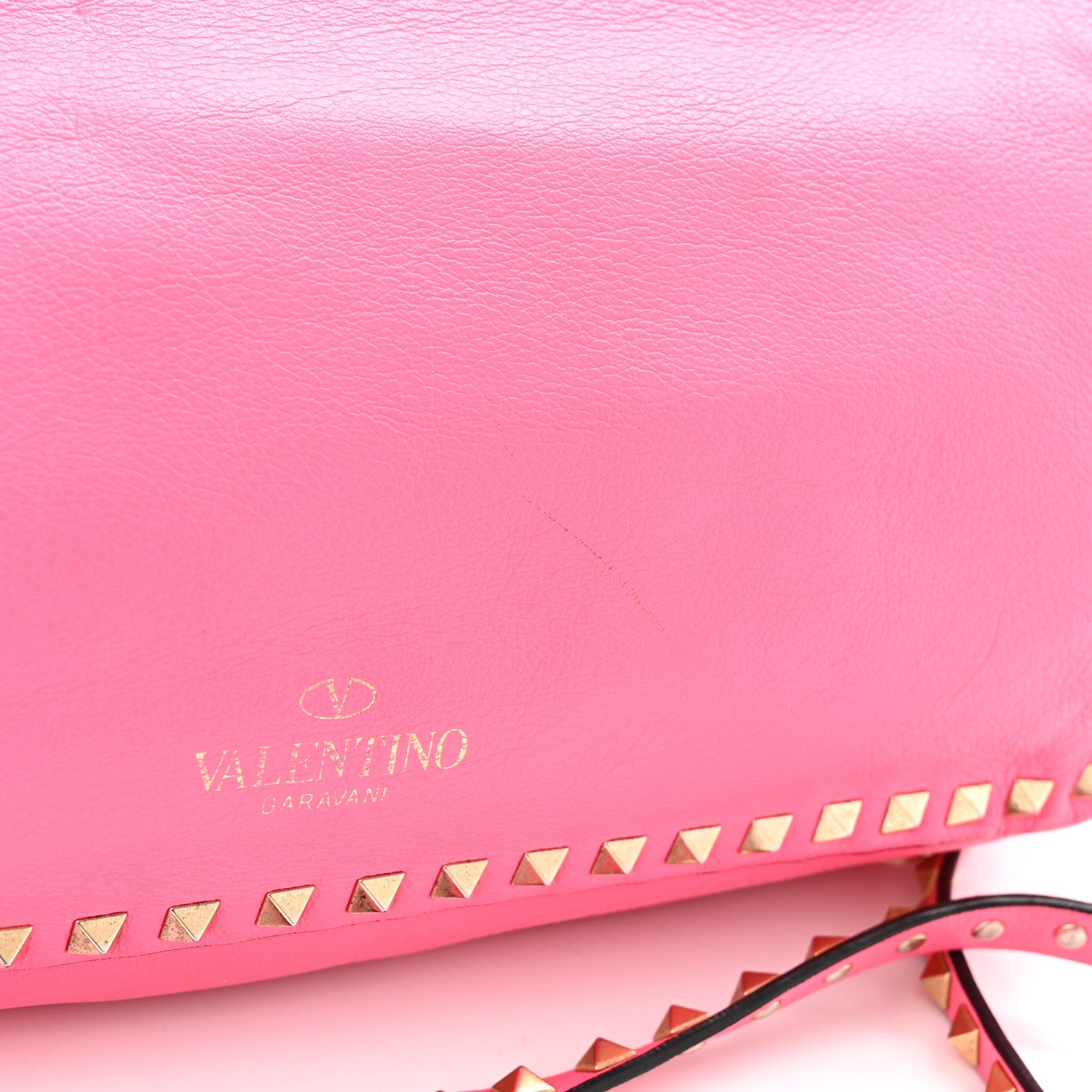 Valentino Garavani Vitello Medium Rockstud Tote Fuxia Fluo 12 of 16