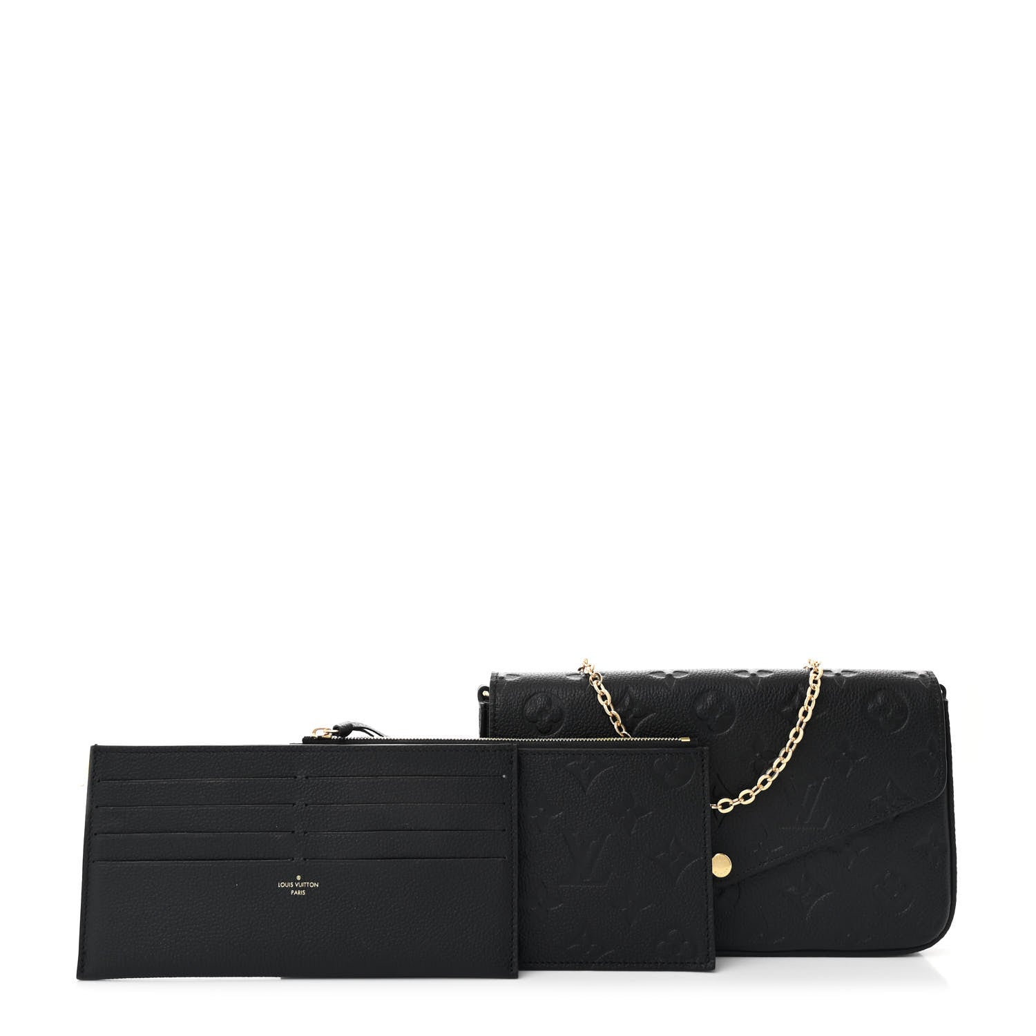 Louis Vuitton Empreinte Pochette Felicie Chain Wallet Black 3 of 13