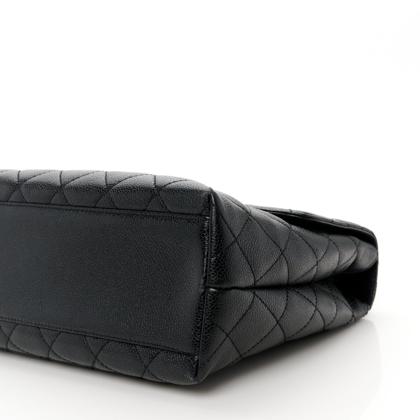 Caviar Quilted Jumbo Kelly Flap Black