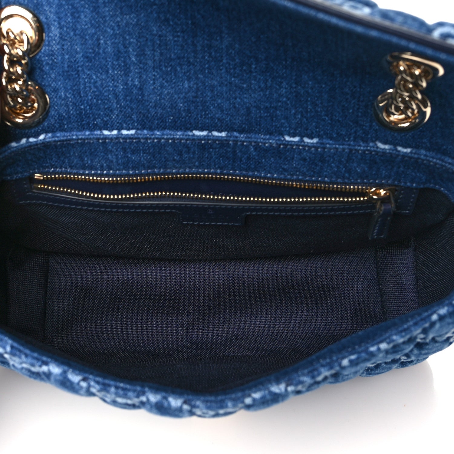 Gucci Denim Matelasse Small GG Marmont Shoulder Bag Blue 5 of 11