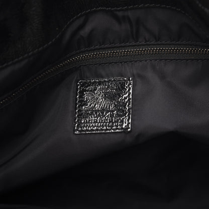 Burberry Nylon Beat Check Pleated East West Tote Black 7 of 9