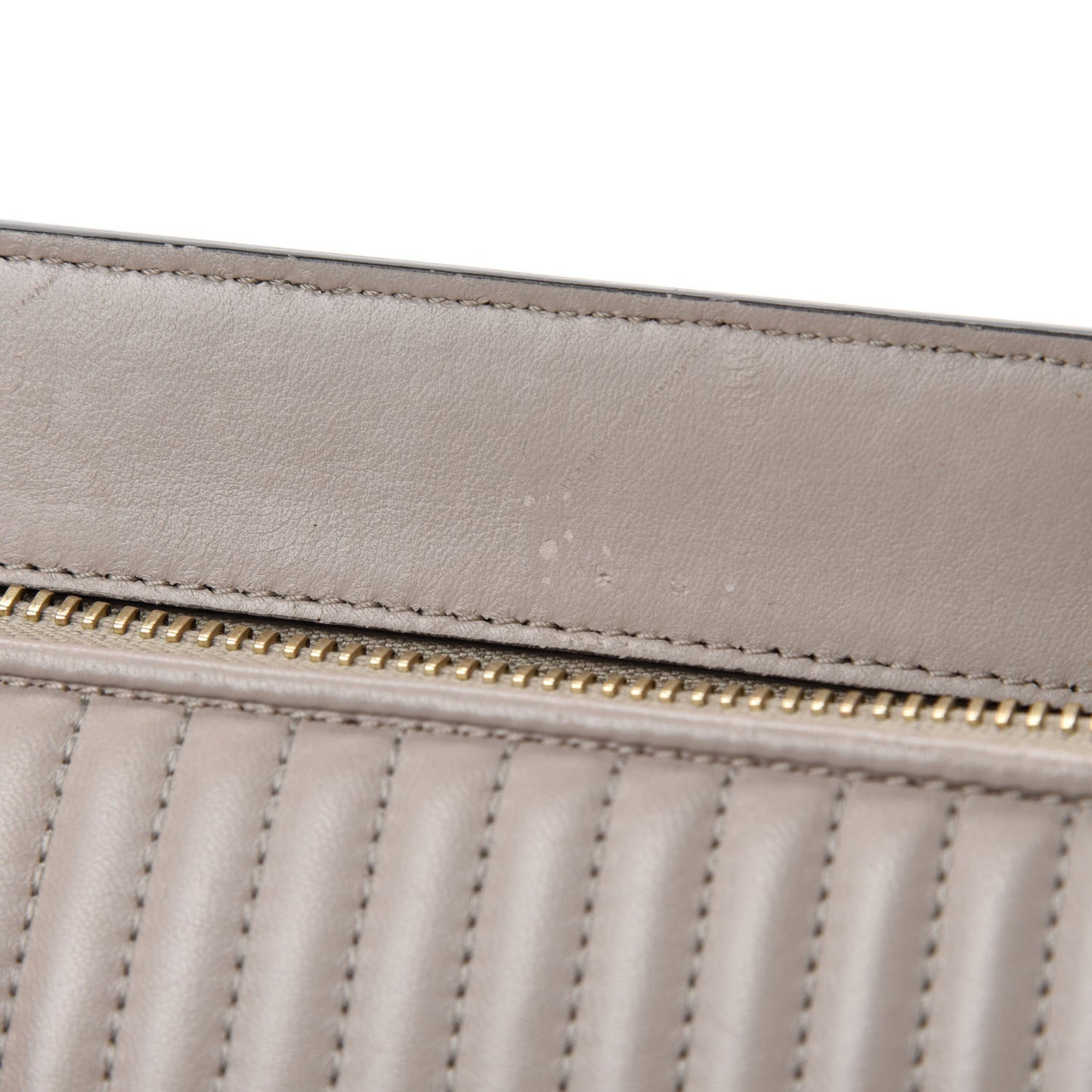 Shiny Nappa Trapuntata Chain Small DotCom Click Chain Satchel Grigio Polvere