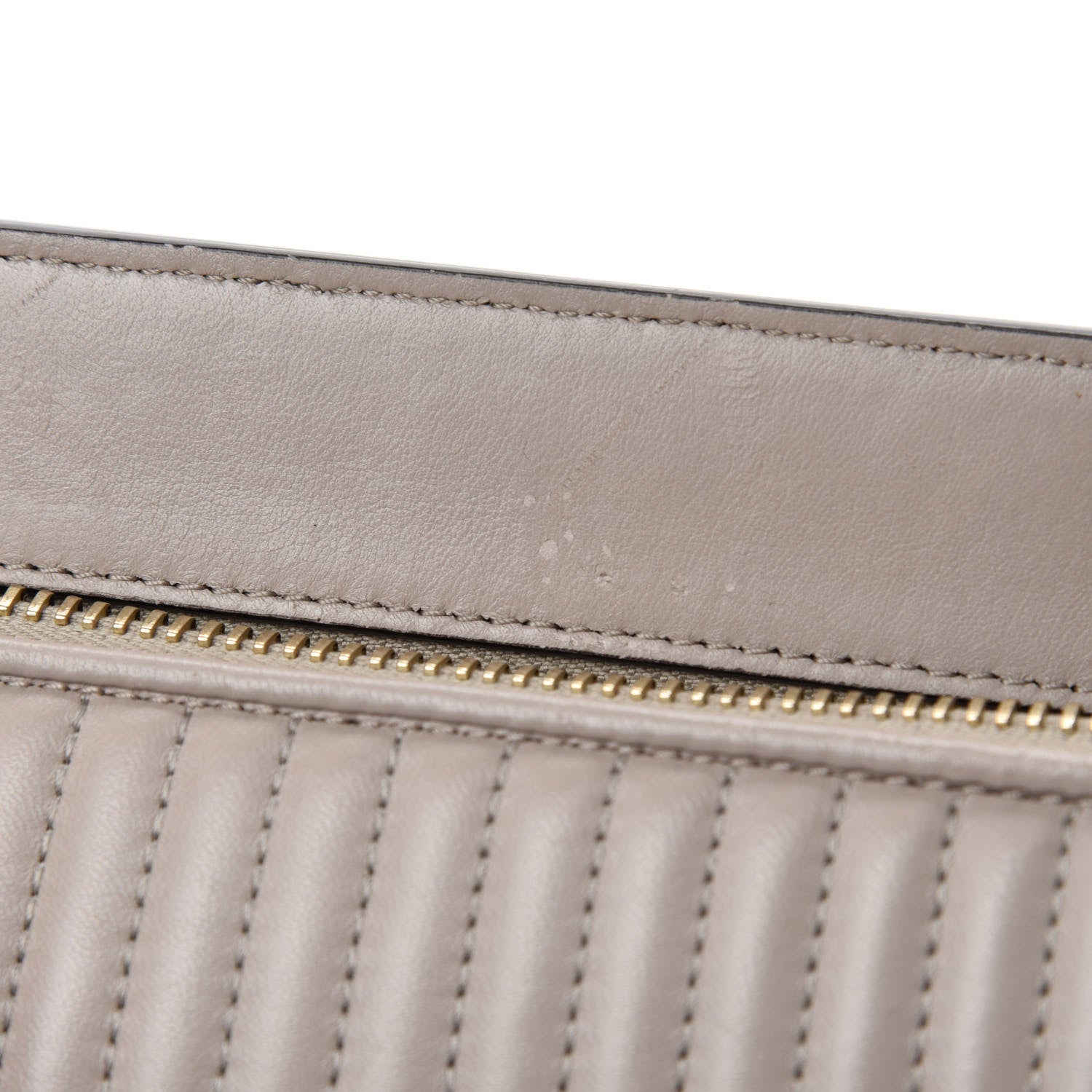Fendi Shiny Nappa Trapuntata Chain Small DotCom Click Chain Satchel Grigio Polvere 8 of 11