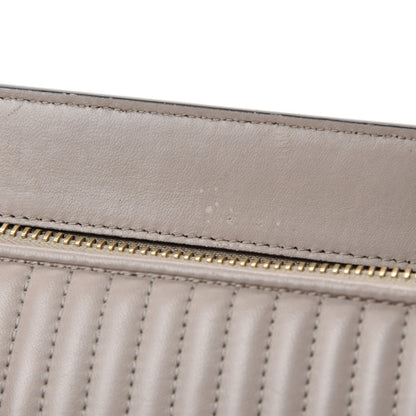 Fendi Shiny Nappa Trapuntata Chain Small DotCom Click Chain Satchel Grigio Polvere 8 of 11