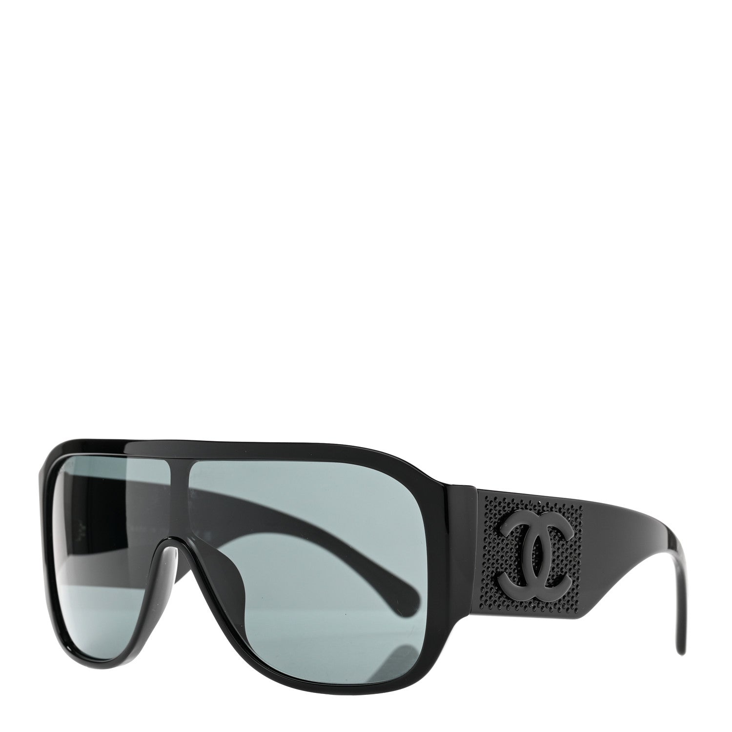 Chanel Acetate Crystal CC Shield Sunglasses 5466-B-A Black 1 of 8