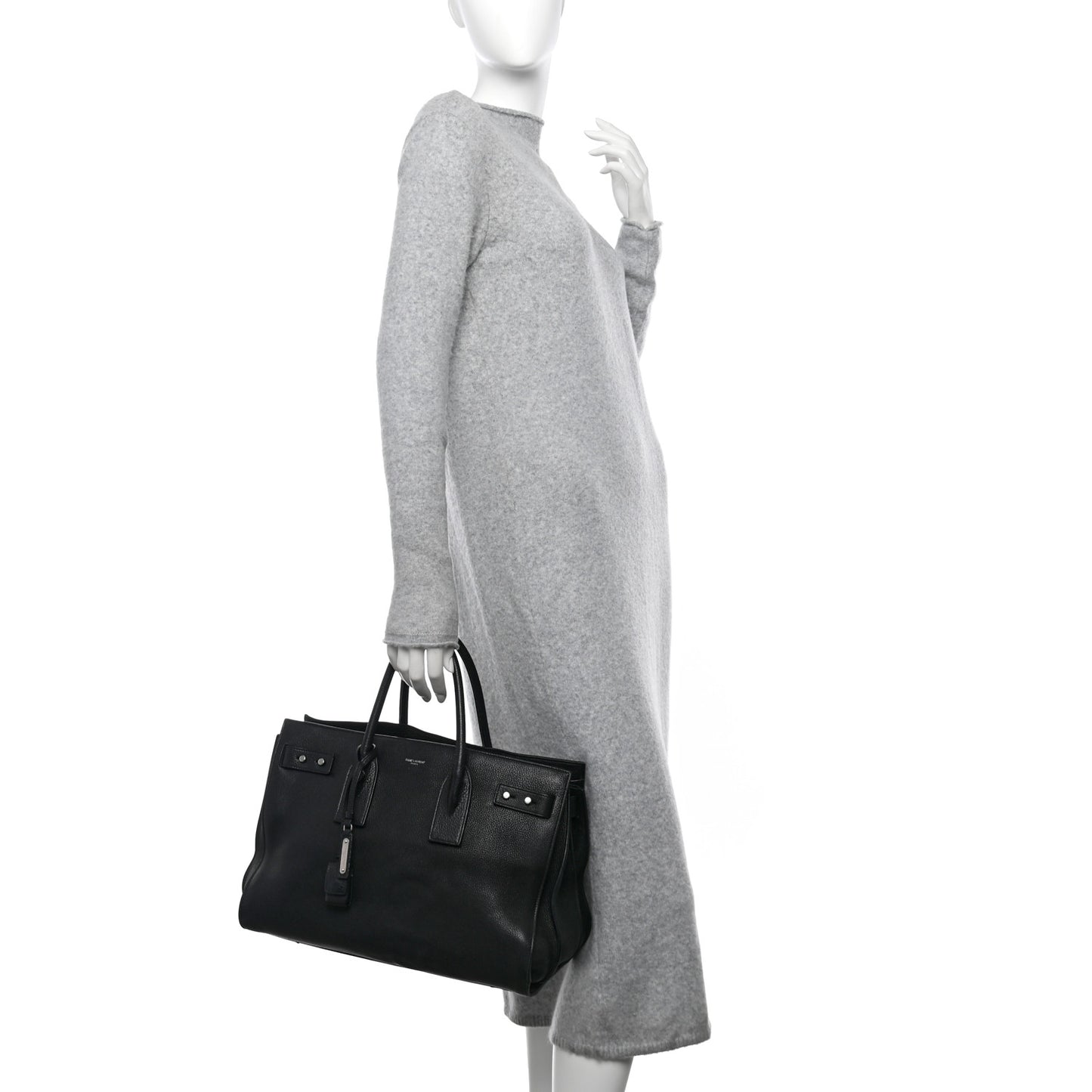 Grained Calfskin Medium Souple Sac De Jour Black