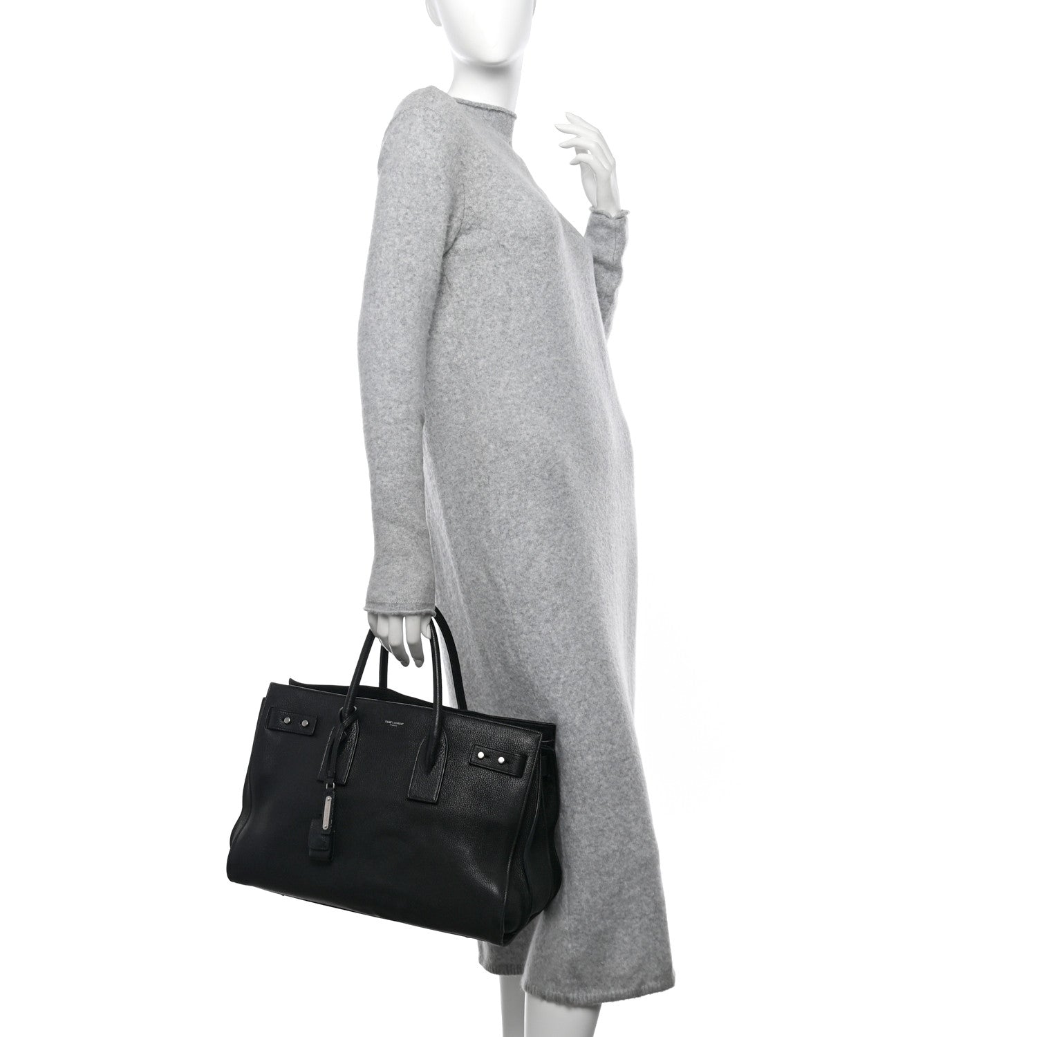 Saint Laurent Grained Calfskin Medium Souple Sac De Jour Black 2 of 20