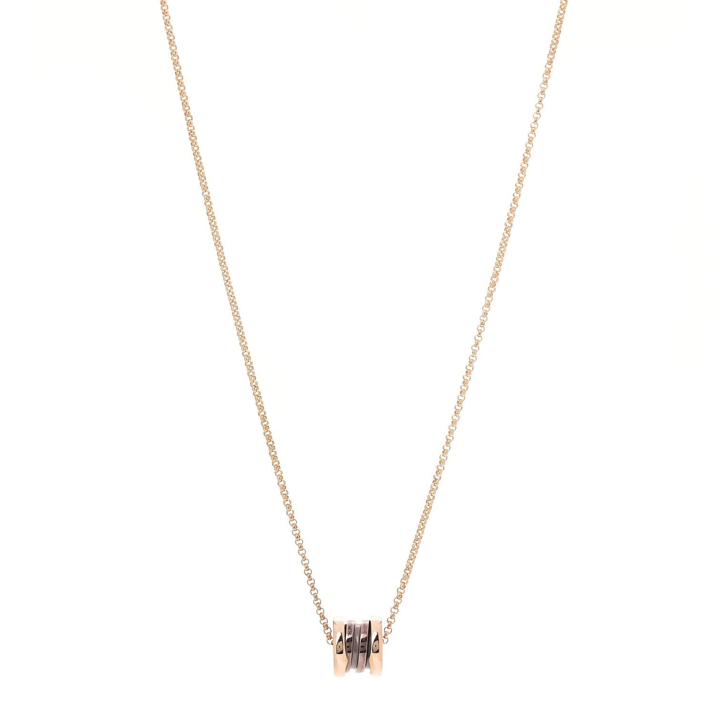 18K Rose Gold Cermet Small B.Zero1 Pendant Necklace