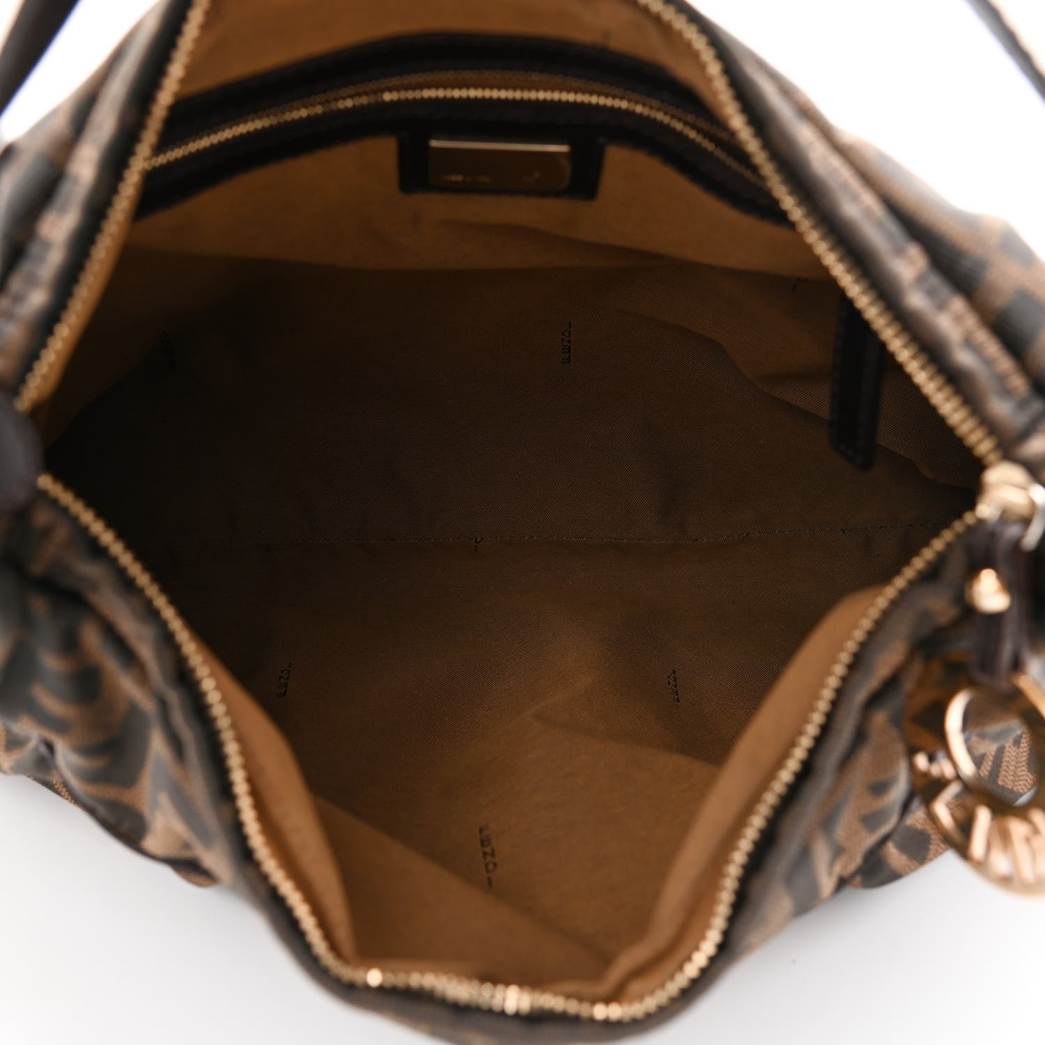 Fendi Zucca Cuoio Lucido Chef Hobo Tobacco Moro 5 of 8
