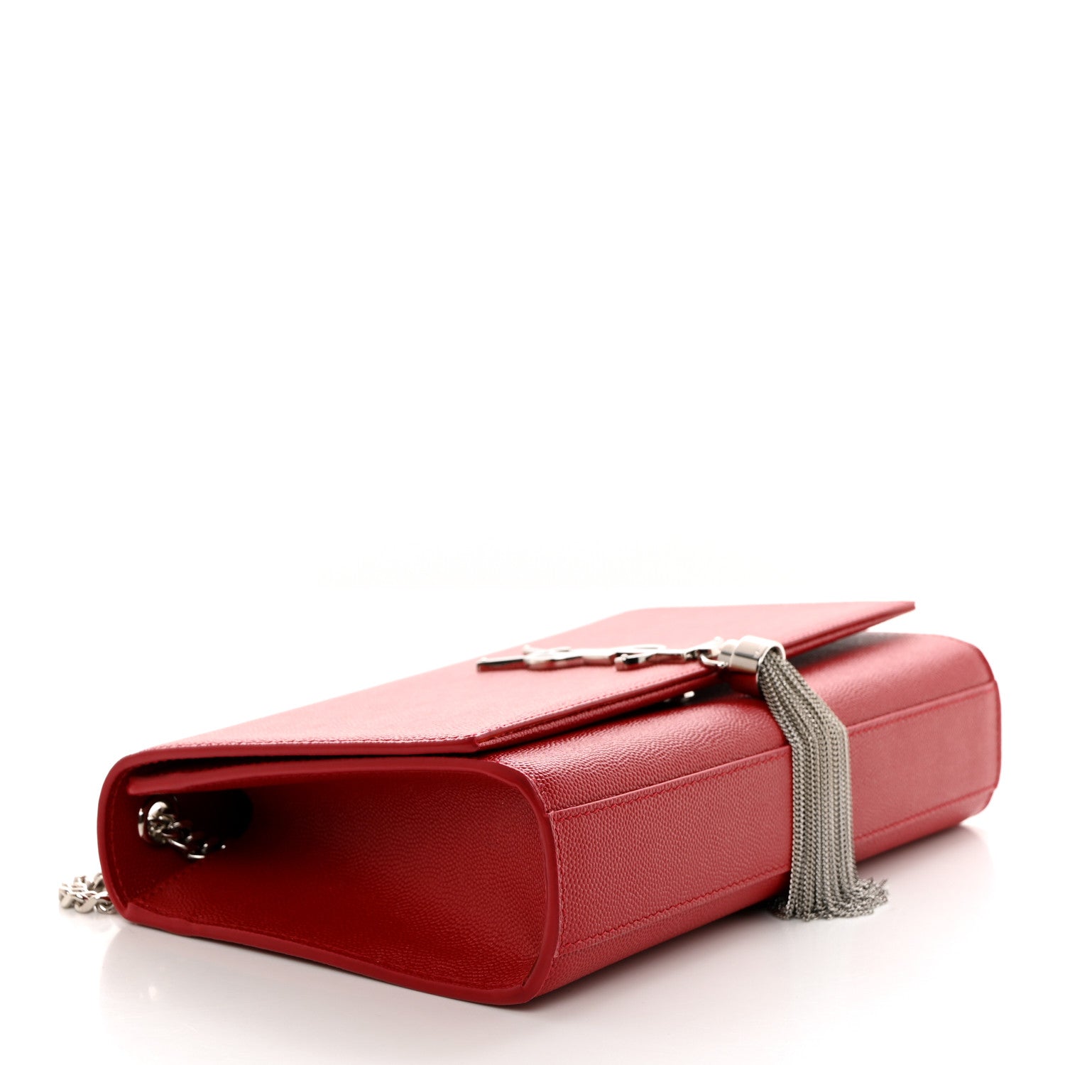 Saint Laurent Grain De Poudre Medium Classic Monogram Kate Tassel Satchel Rouge Eros 4 of 11