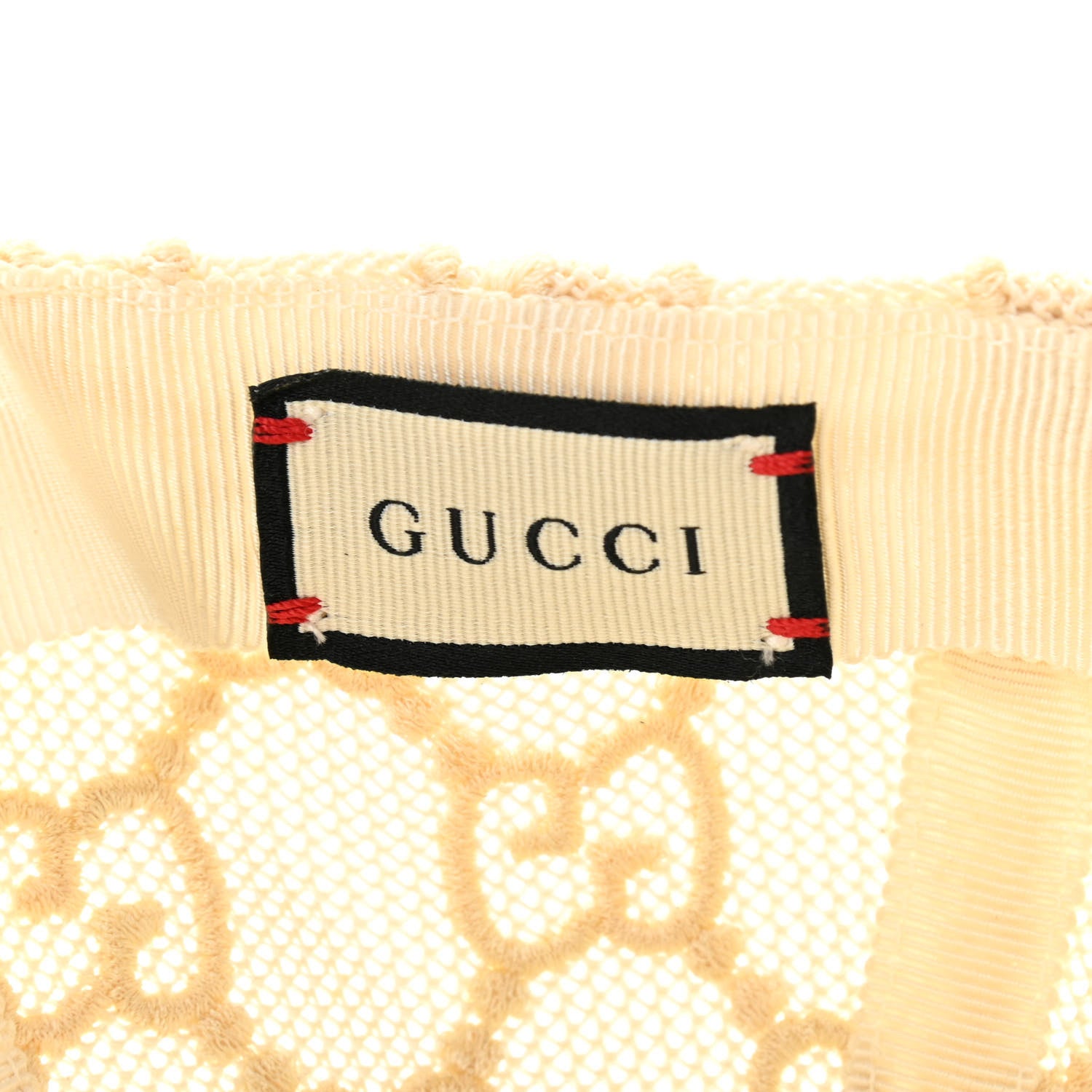 Gucci Mesh GG Monogram Shivali Baseball Hat M Cream Ivory 9 of 10
