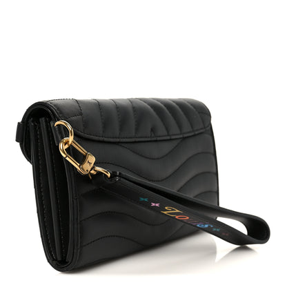 Louis Vuitton Calfskin Love Lock New Wave Long Wallet Black 3 of 8