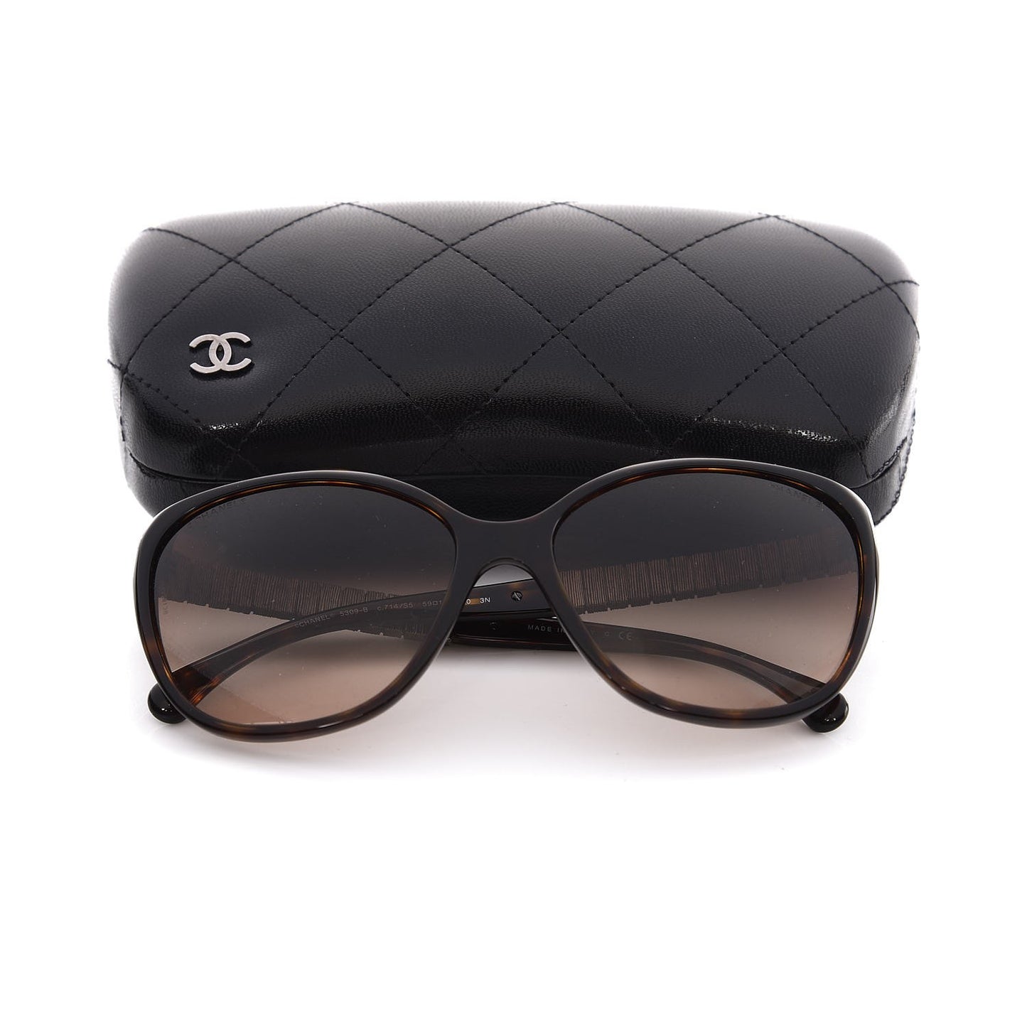 Crystal Baguette Cat Eye Sunglasses 5309-B Tortoise