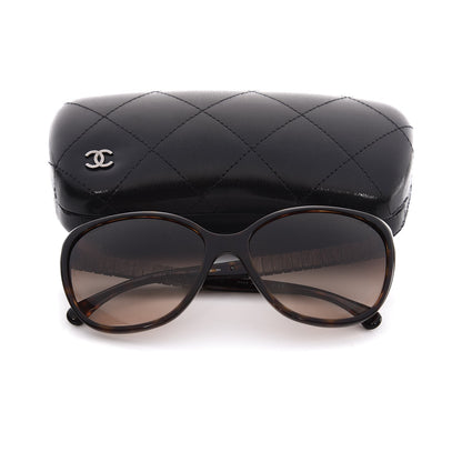 Chanel Crystal Baguette Cat Eye Sunglasses 5309-B Tortoise 8 of 8