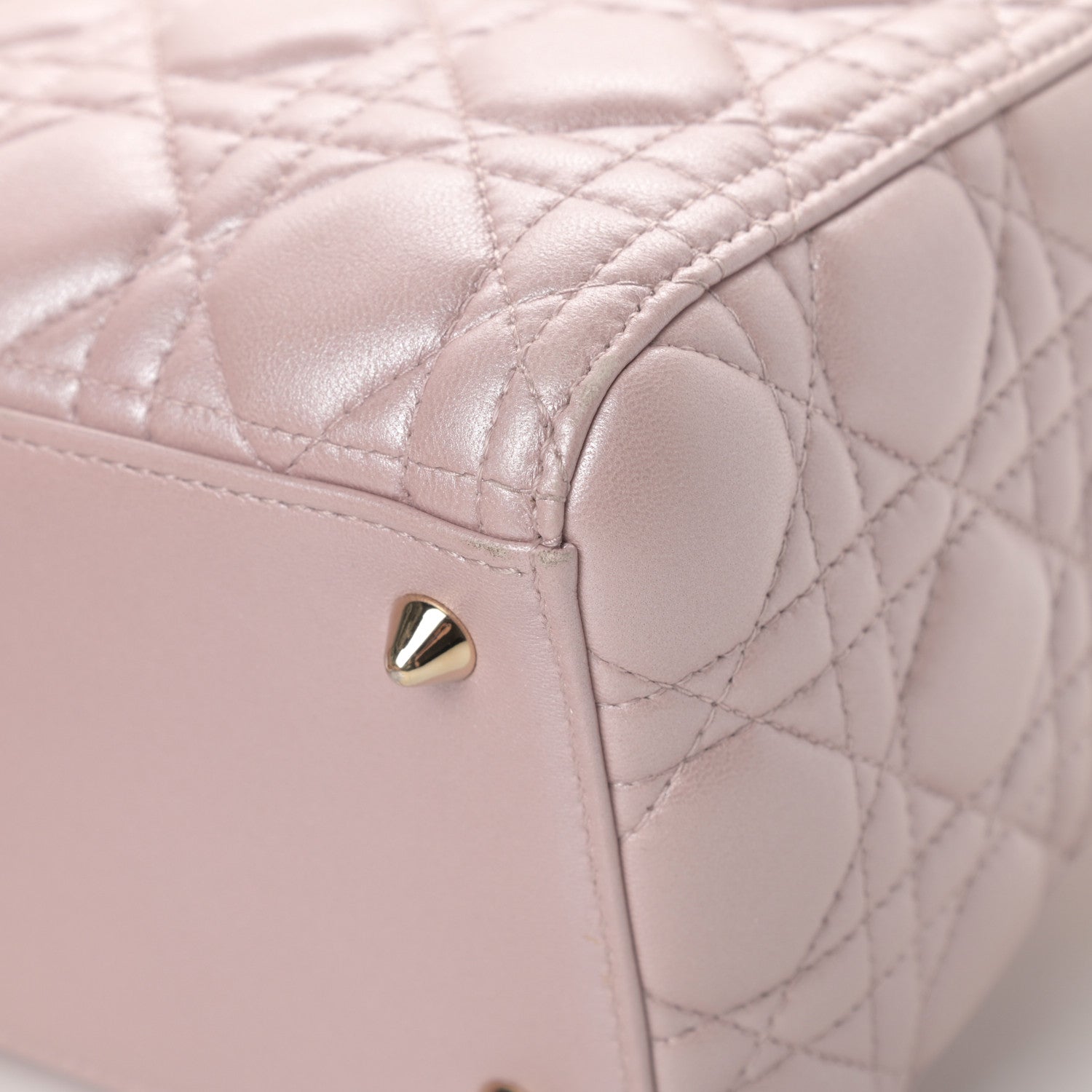 Christian Dior Pearly Lambskin Cannage Medium Lady Dior Lotus 10 of 16