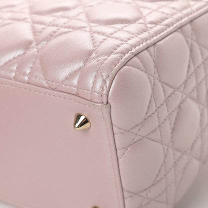 Christian Dior Pearly Lambskin Cannage Medium Lady Dior Lotus 10 of 16