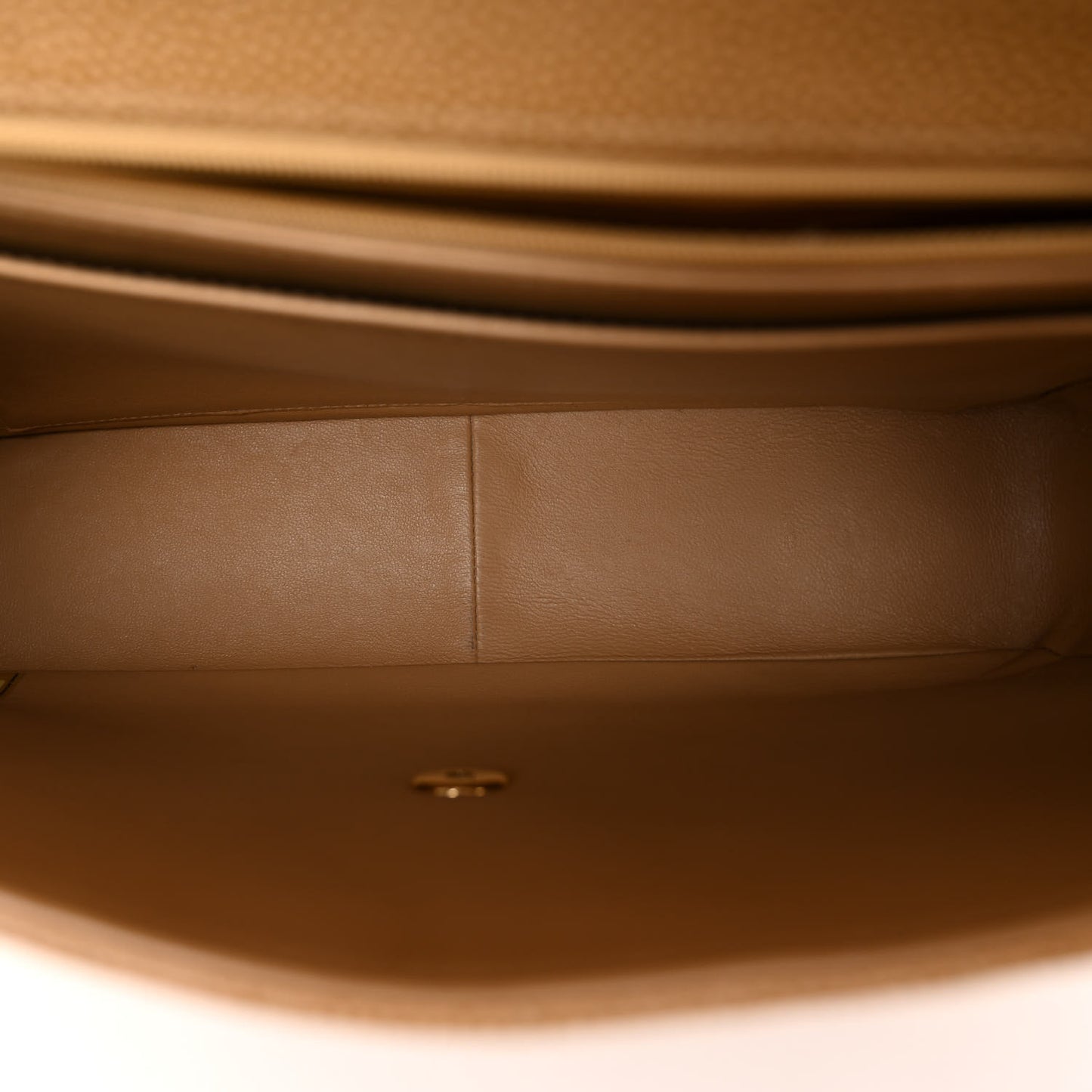 Caviar Quilted Jumbo Single Flap Beige