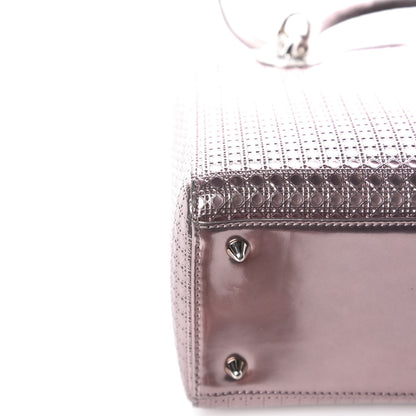 Christian Dior Metallic Patent Micro-Cannage Medium Lady Dior Pink 14 of 17