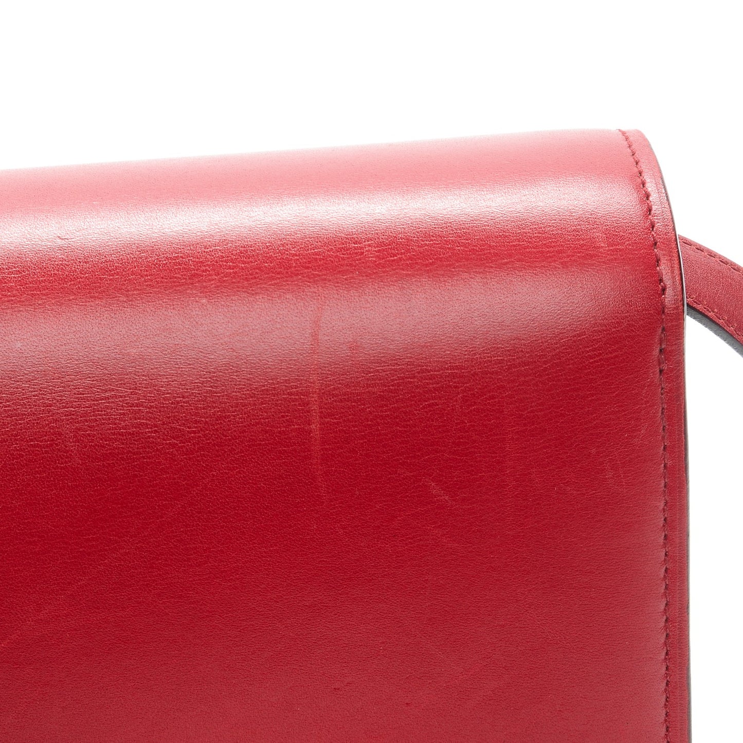 Box Calfskin Medium Classic Box Flap Bag Red