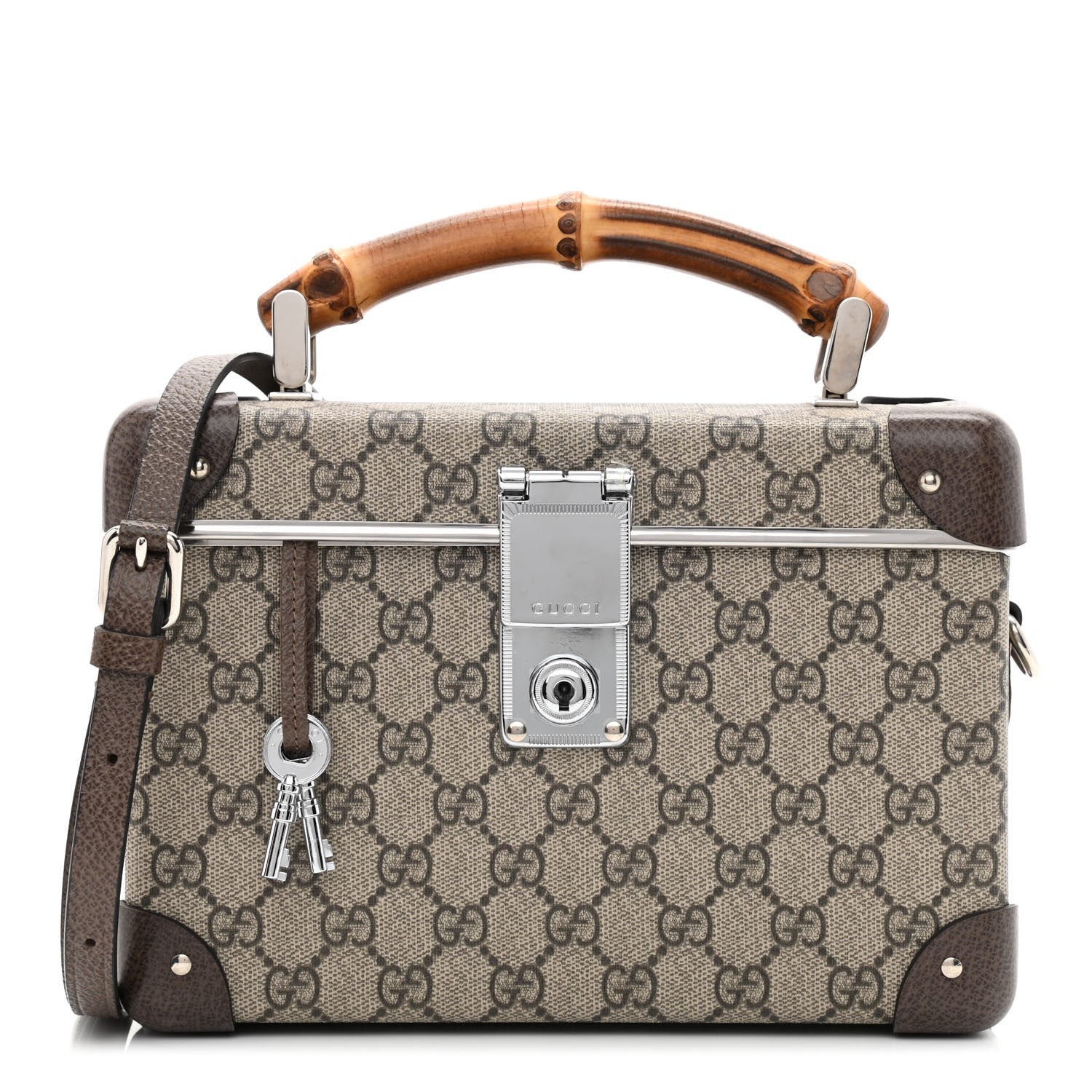 Gucci GG Supreme Monogram Globe-Trotter Beauty Case Brown 1 of 10