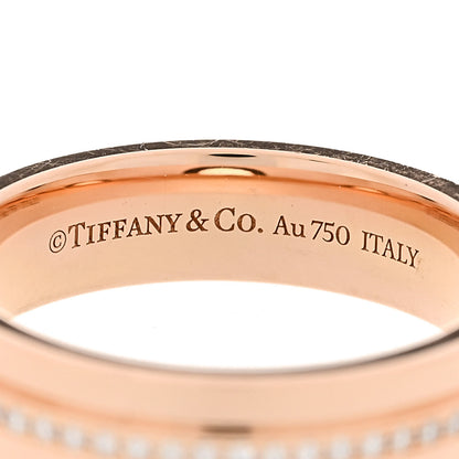 Tiffany 18K Rose Gold Diamond Narrow T Two Ring 49 5 4 of 5
