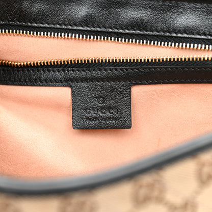 Gucci Monogram Matelasse Diagonal Small GG Marmont Shoulder Bag Beige Black 6 of 9