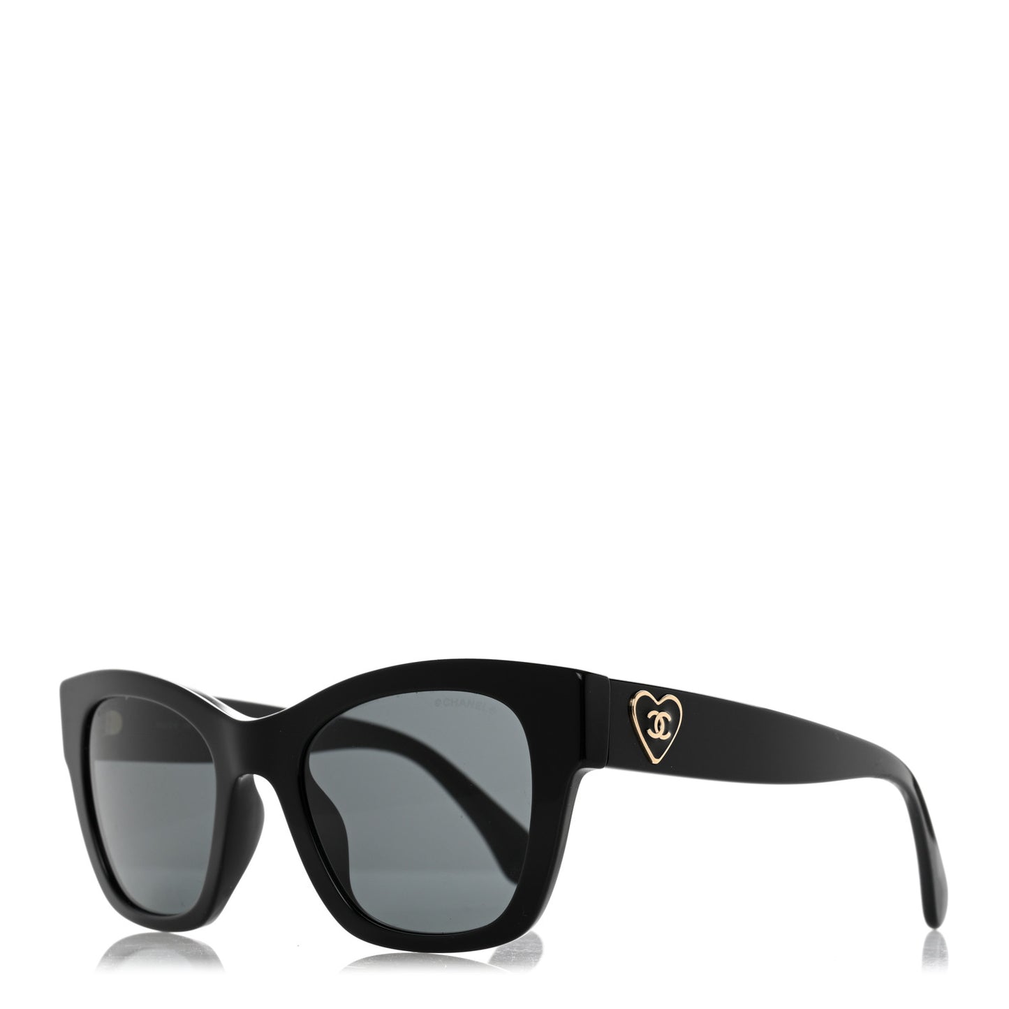 Acetate Square CC Heart Sunglasses 5478 Black