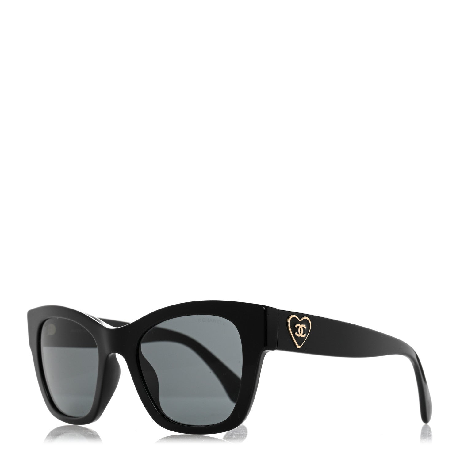 Chanel Acetate Square CC Heart Sunglasses 5478 Black 1 of 9