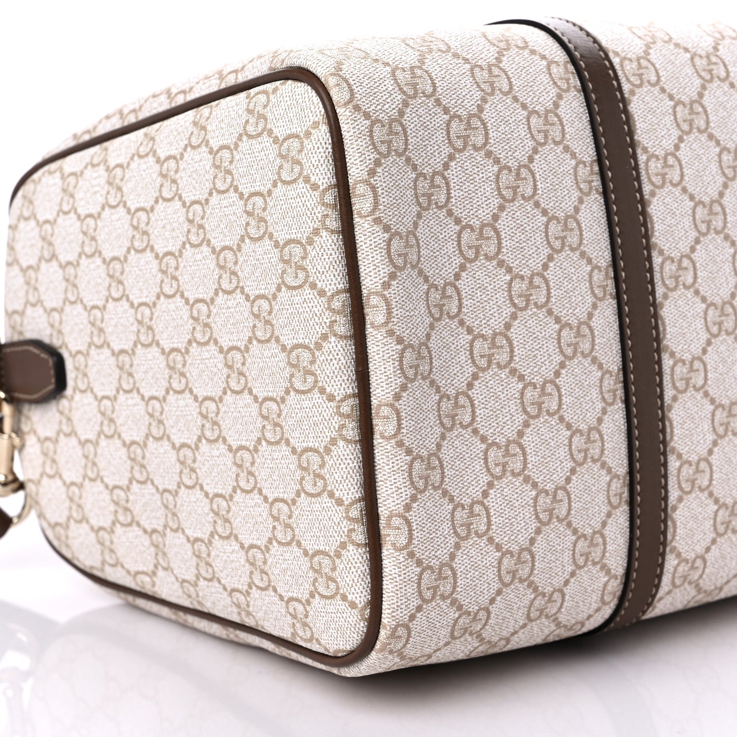 GG Supreme Monogram Calfskin Medium Nice Boston New Mystic White Beige Brown
