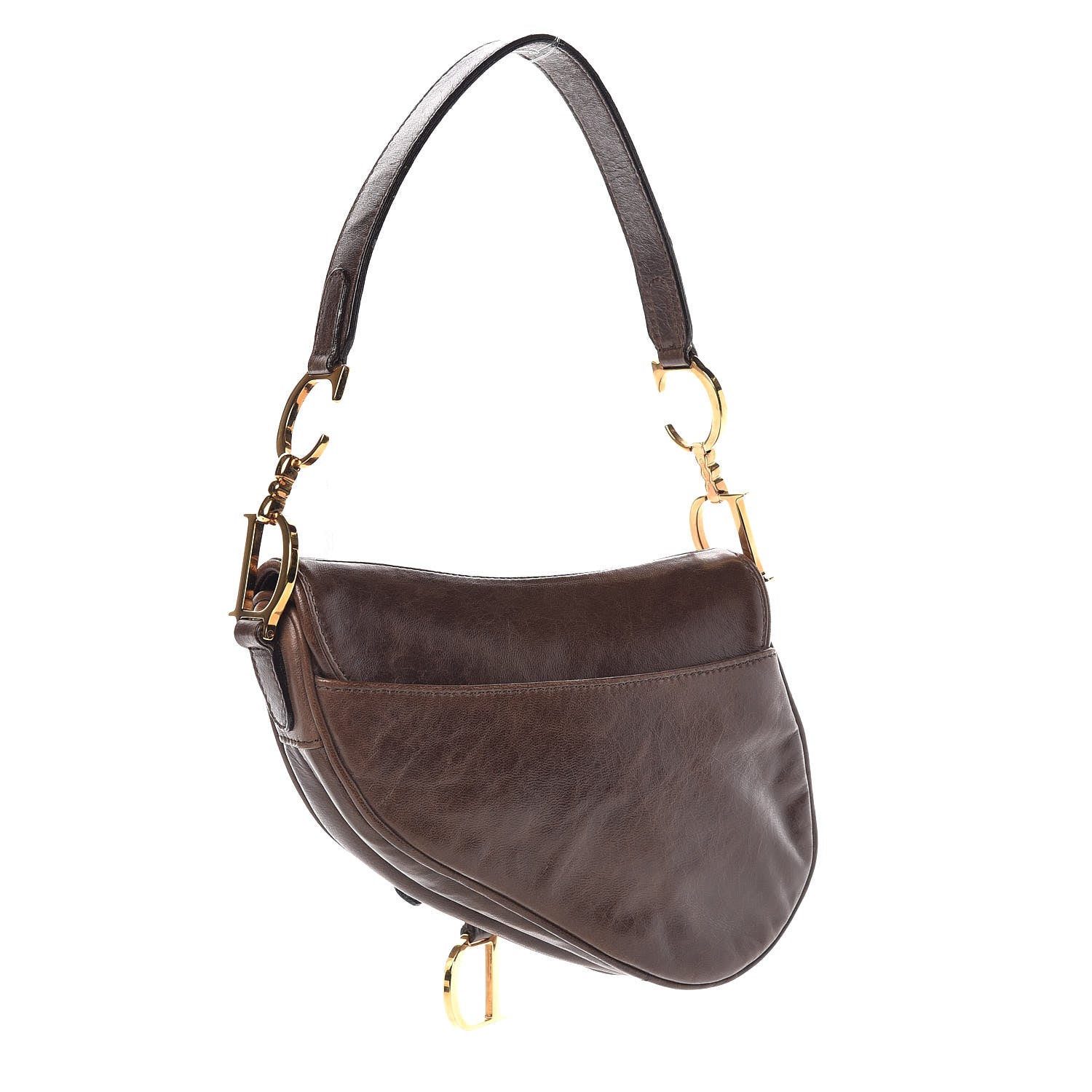 Christian Dior Calfskin Mini Saddle Bag Brown 3 of 7