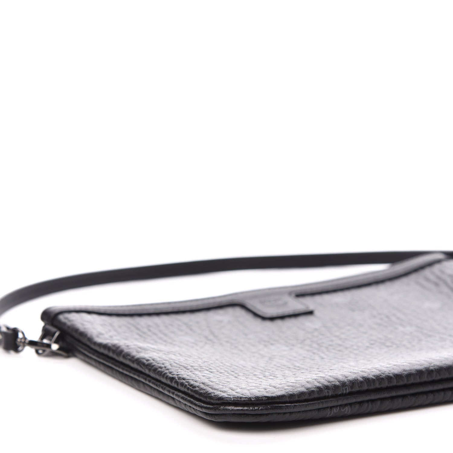 MCM Visetos Liz Shopper Tote Pouch Black 7 of 9