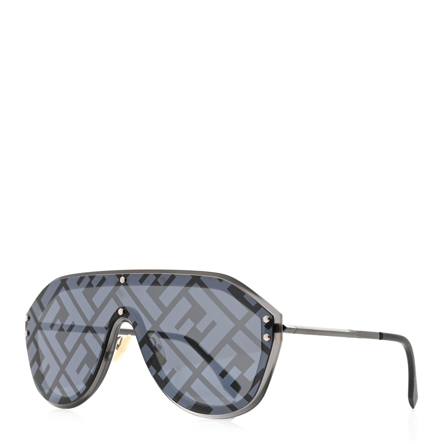 Fendi FF Fabulous Shield Sunglasses FF M0039/G/S Black 1 of 8