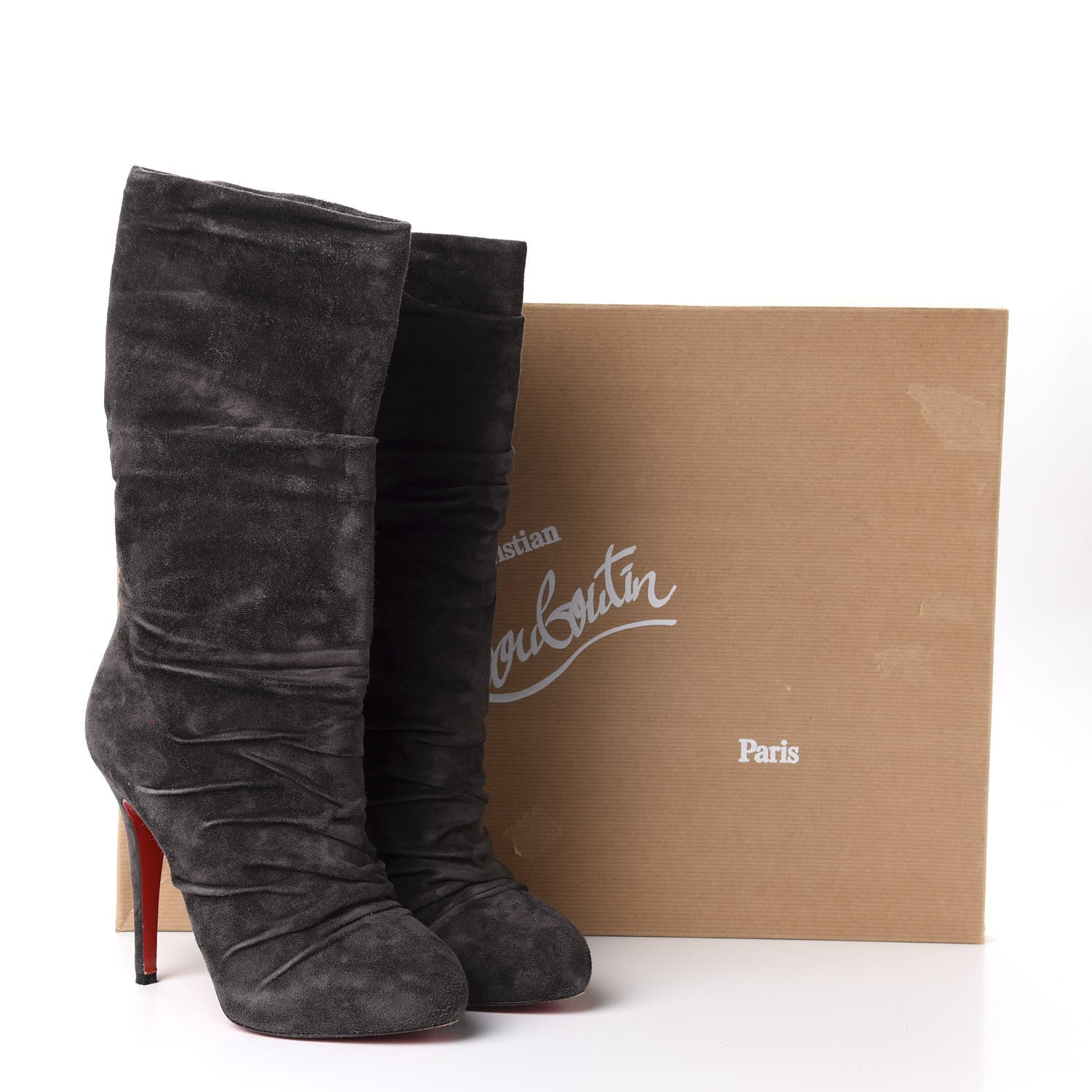 Christian Louboutin Veau Velours Piros 120 Boot 38 Africa 10 of 10