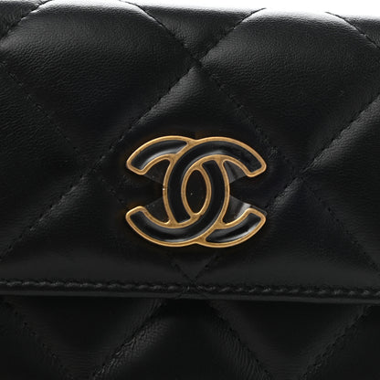 Chanel Lambskin Enamel Quilted Pending CC Flap Belt Bag Black 4 of 11