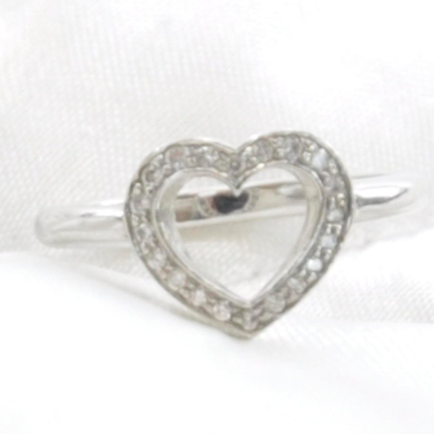 Platinum Diamond Heart Ring 3.25