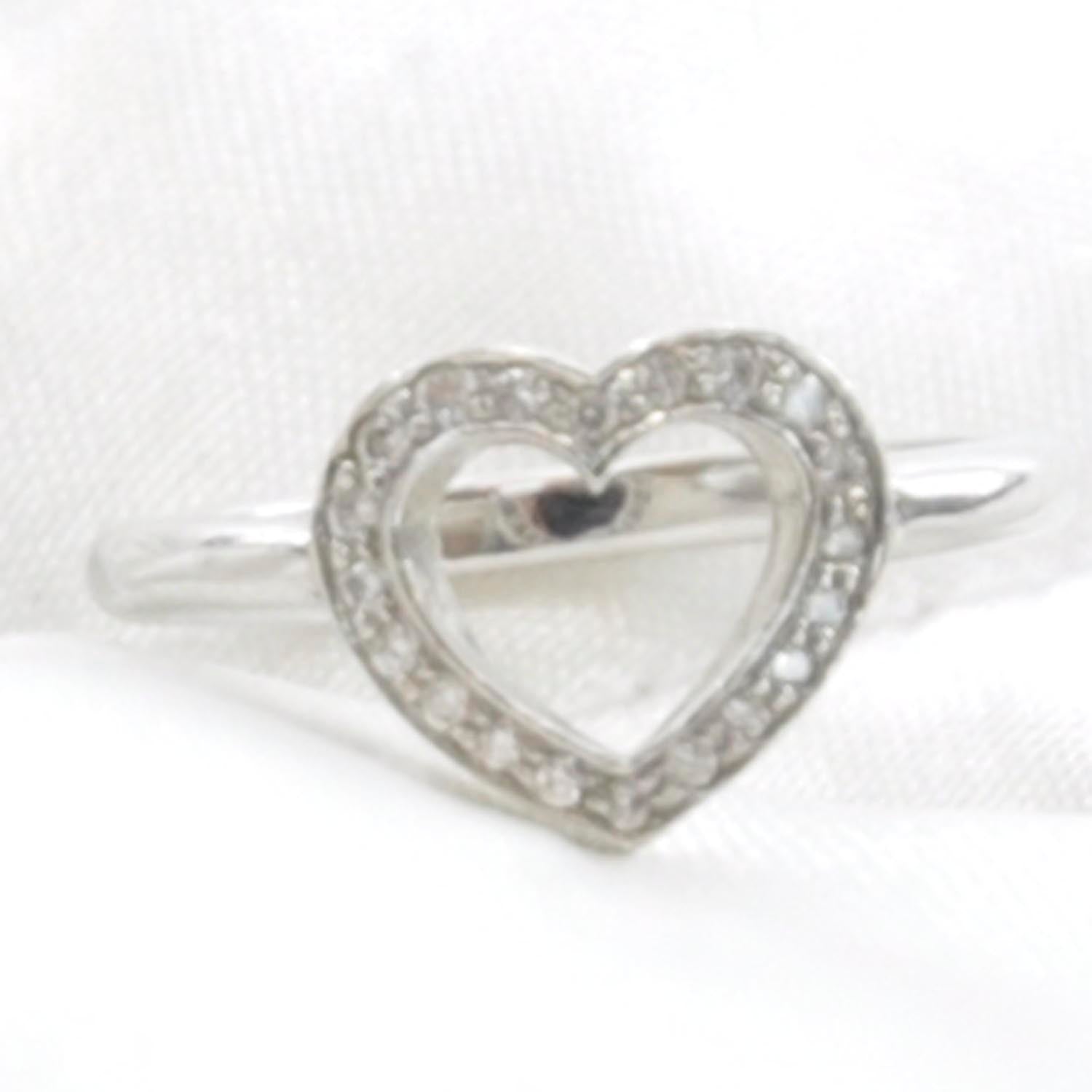 Tiffany Platinum Diamond Heart Ring 3.25 3 of 6