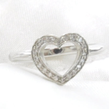Tiffany Platinum Diamond Heart Ring 3.25 3 of 6