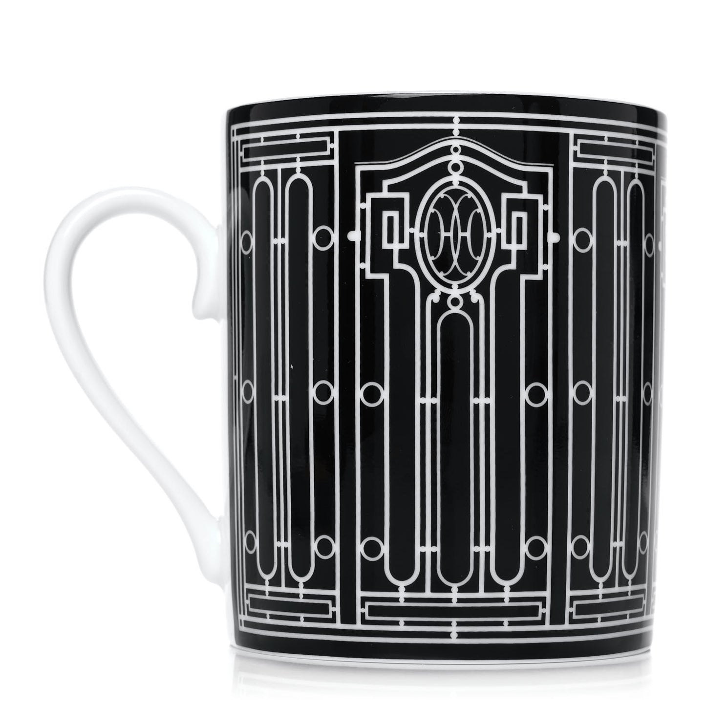 Porcelain H Deco Mug N°2 Black
