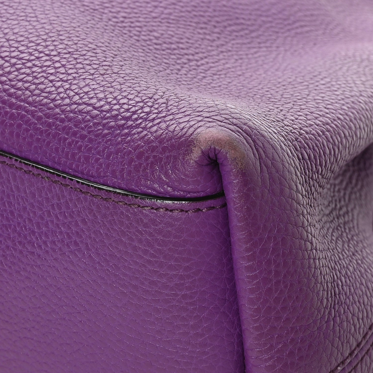 Gucci Pebbled Calfskin Medium Soho Chain Shoulder Bag Shine Purple 10 of 12