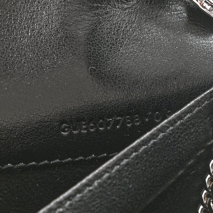 Saint Laurent Calfskin Crocodile Embossed Monogram Uptown Chain Wallet Black 9 of 14
