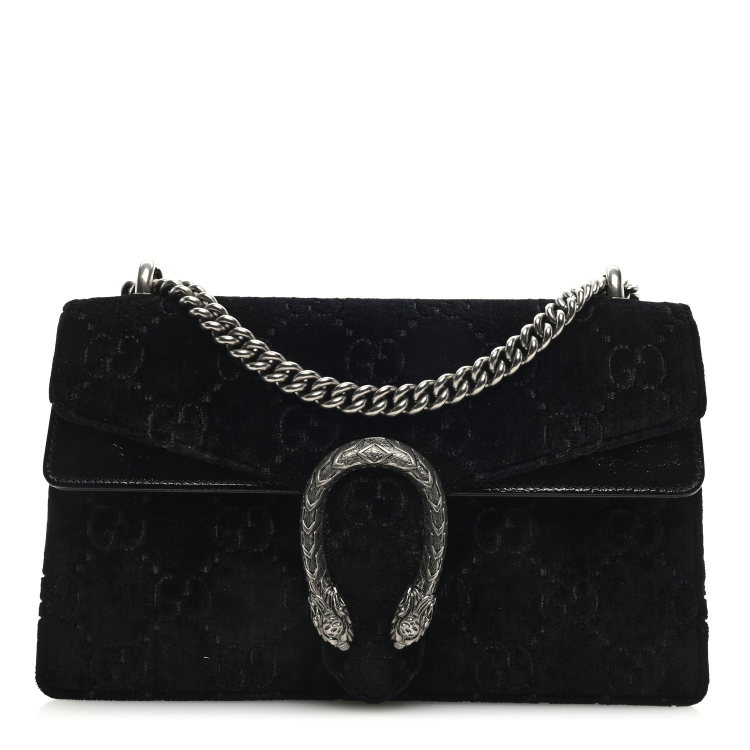 Gucci Velvet GG Monogram Small Dionysus Shoulder Bag Black 1 of 9