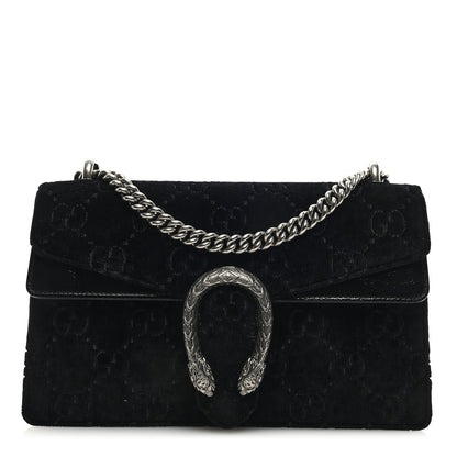 Gucci Velvet GG Monogram Small Dionysus Shoulder Bag Black 1 of 9