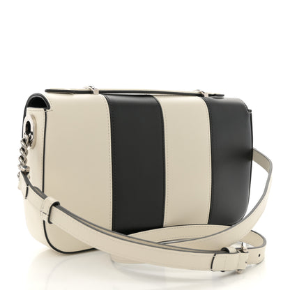 Gucci Senna Calfskin Lines Petite GG Top Handle Shoulder Bag Black Mystic White 3 of 11