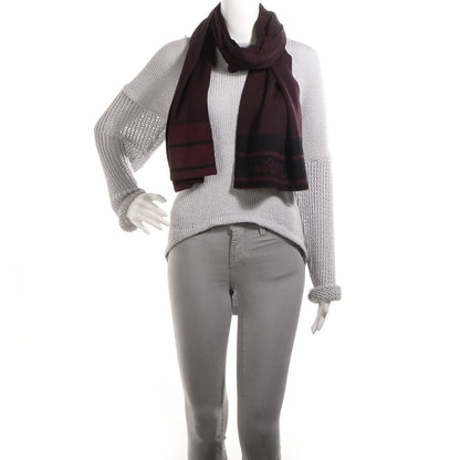 Louis Vuitton Wool Multistripe Scarf Burgundy 2 of 5