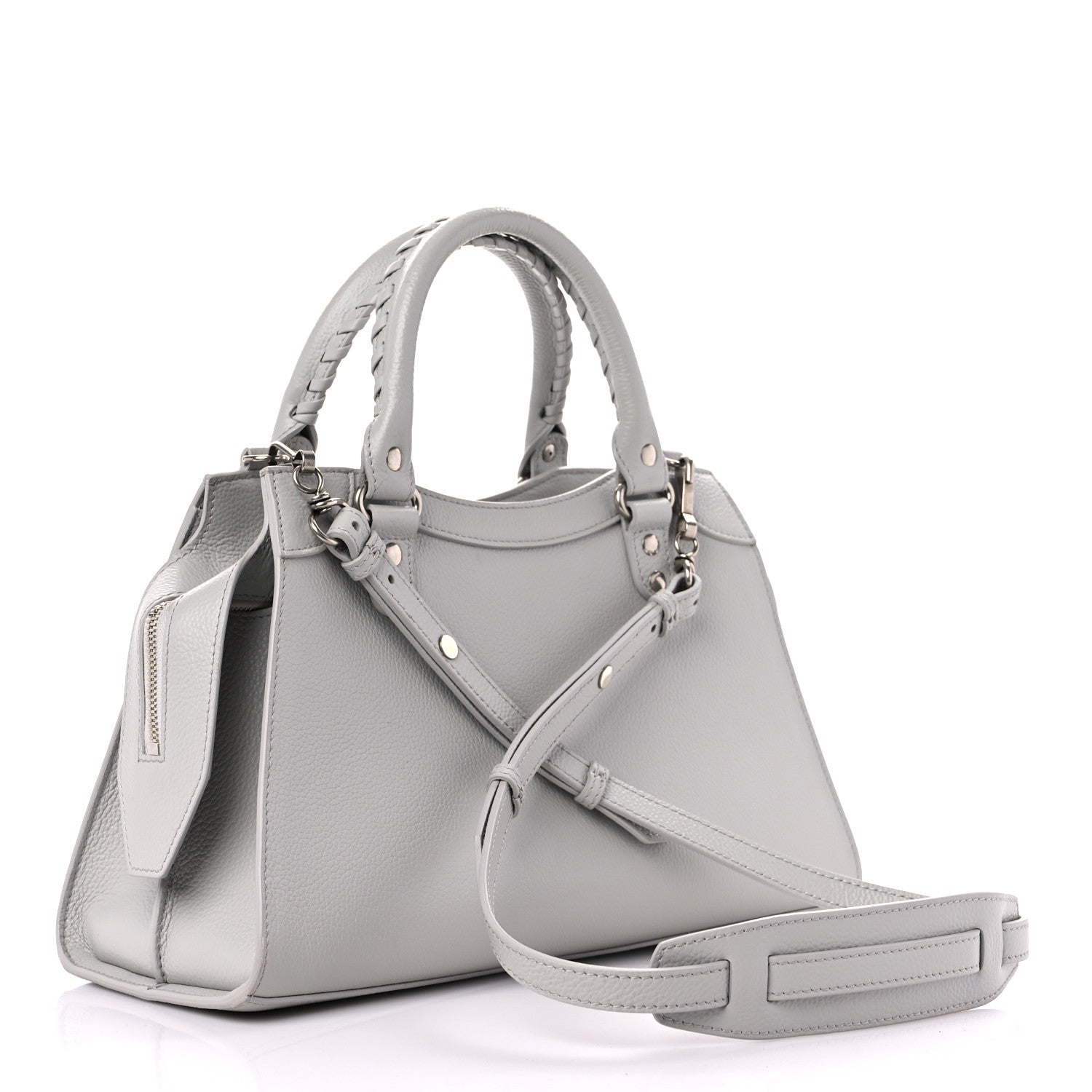 Balenciaga Grained Calfskin Neo Classic Silver Hardware S City Dove Grey 3 of 12