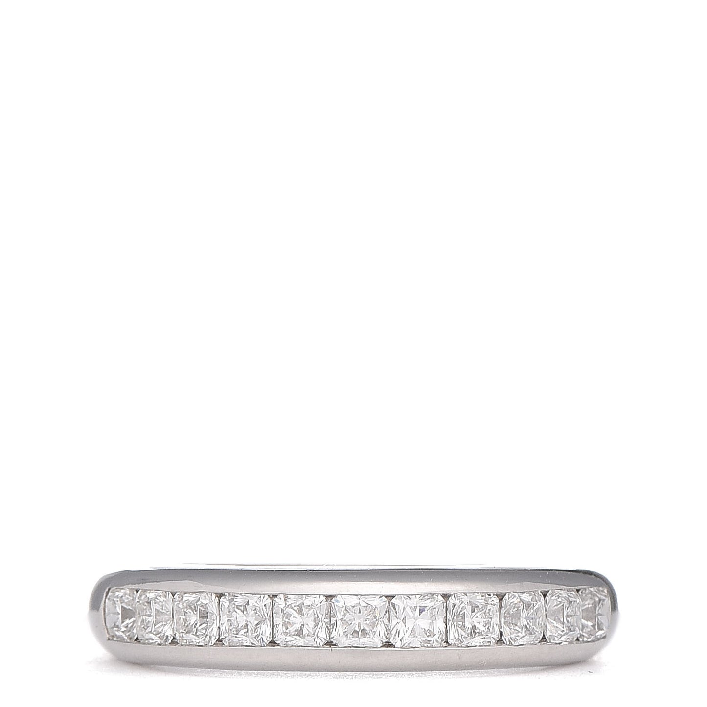 Platinum Diamond Princess Half Circle Lucida Wedding Band Ring 53 6.5