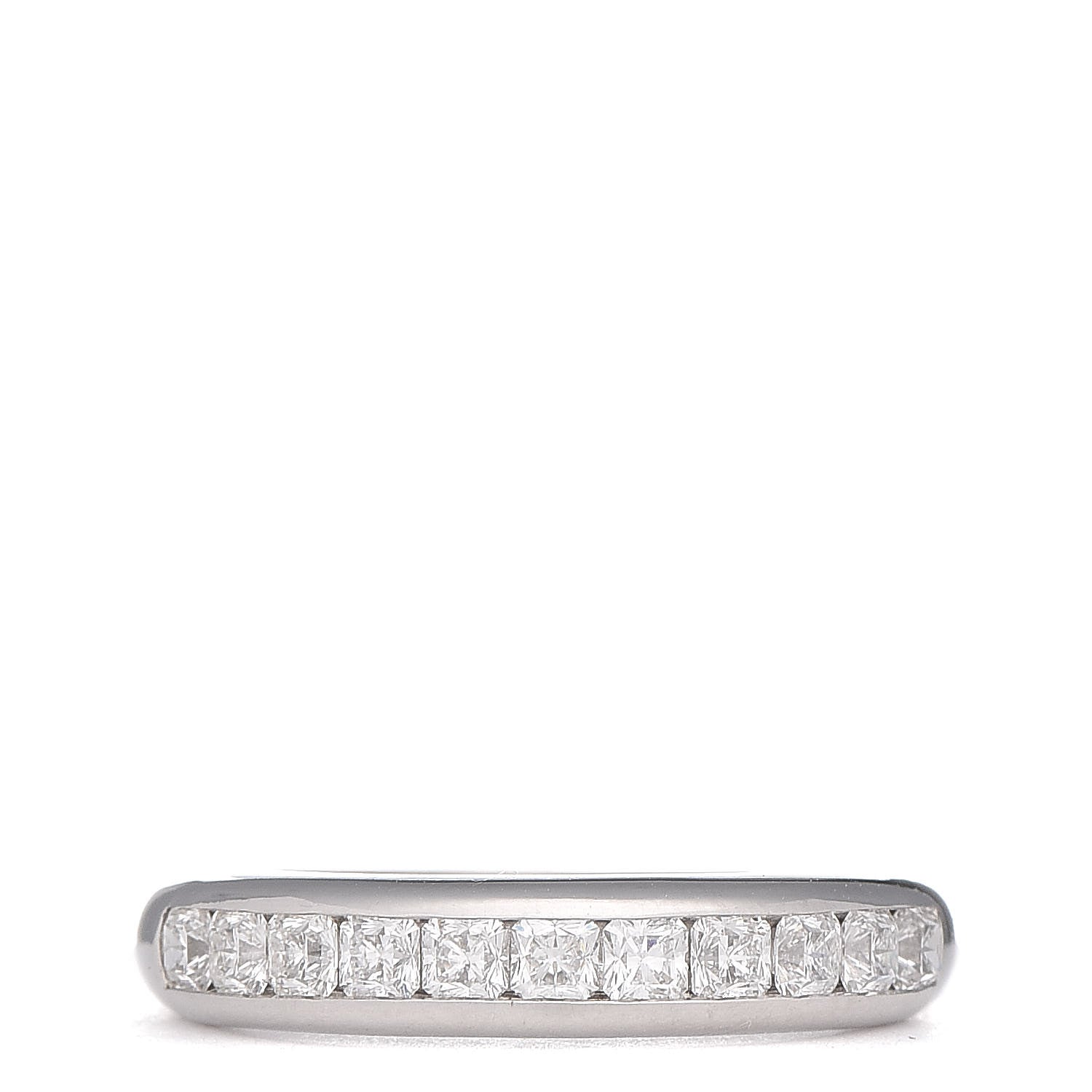 Tiffany Platinum Diamond Princess Half Circle Lucida Wedding Band Ring 53 6.5 1 of 6